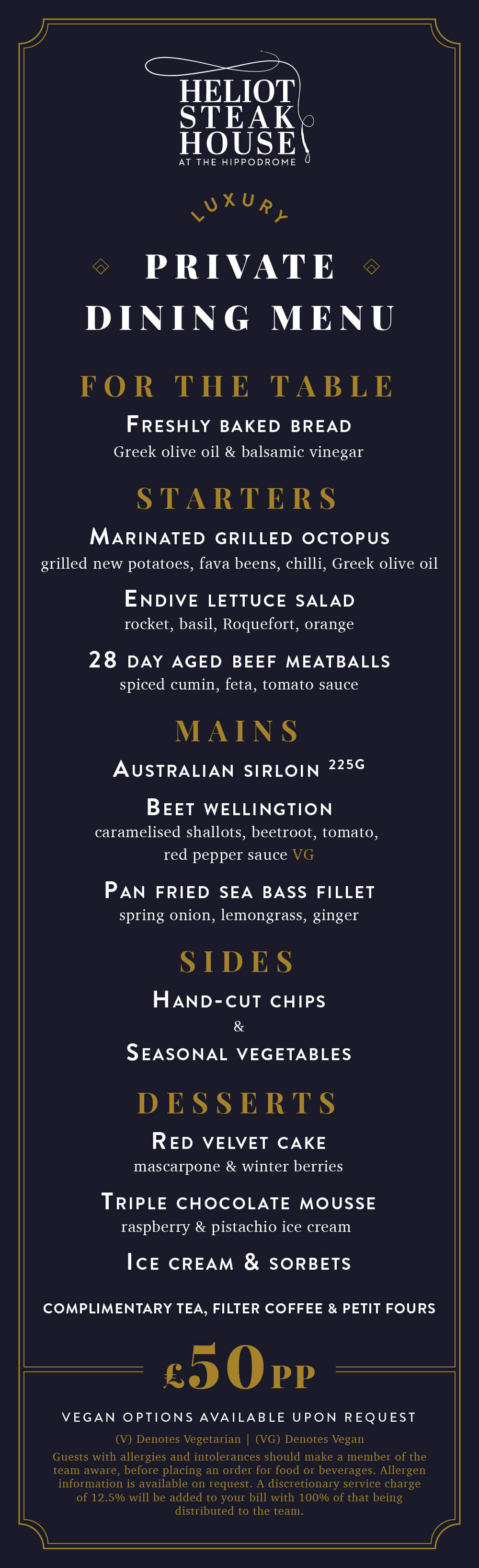 Private Dining Sample Menu 2